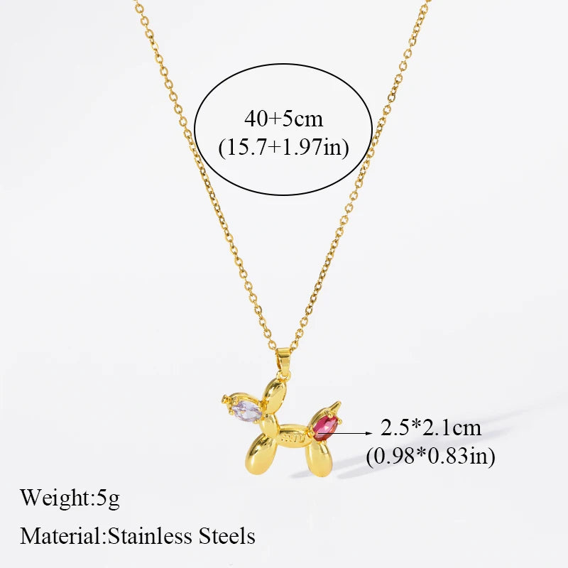 EILIECK 316L Stainless Steel Green Cubic Zircon Flower Pendant Necklace for Women Luxury Temperament Neck Chain Fashion Jewelry