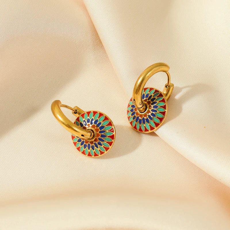 EILIECK 316L Stainless Steel Vintage Hoop Earrings For Women Girl Fashion Waterproof Small Ear Buckle Jewelry Gift Party Bijoux