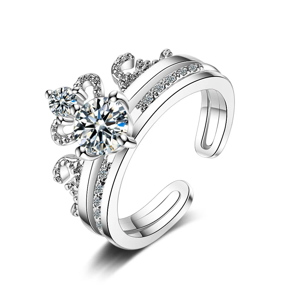 New 925 Sterling Silver 6A Zircon Ring Luxury Shines Simplicity Fashion Exquisite For women Wedding Engagement Jewelry