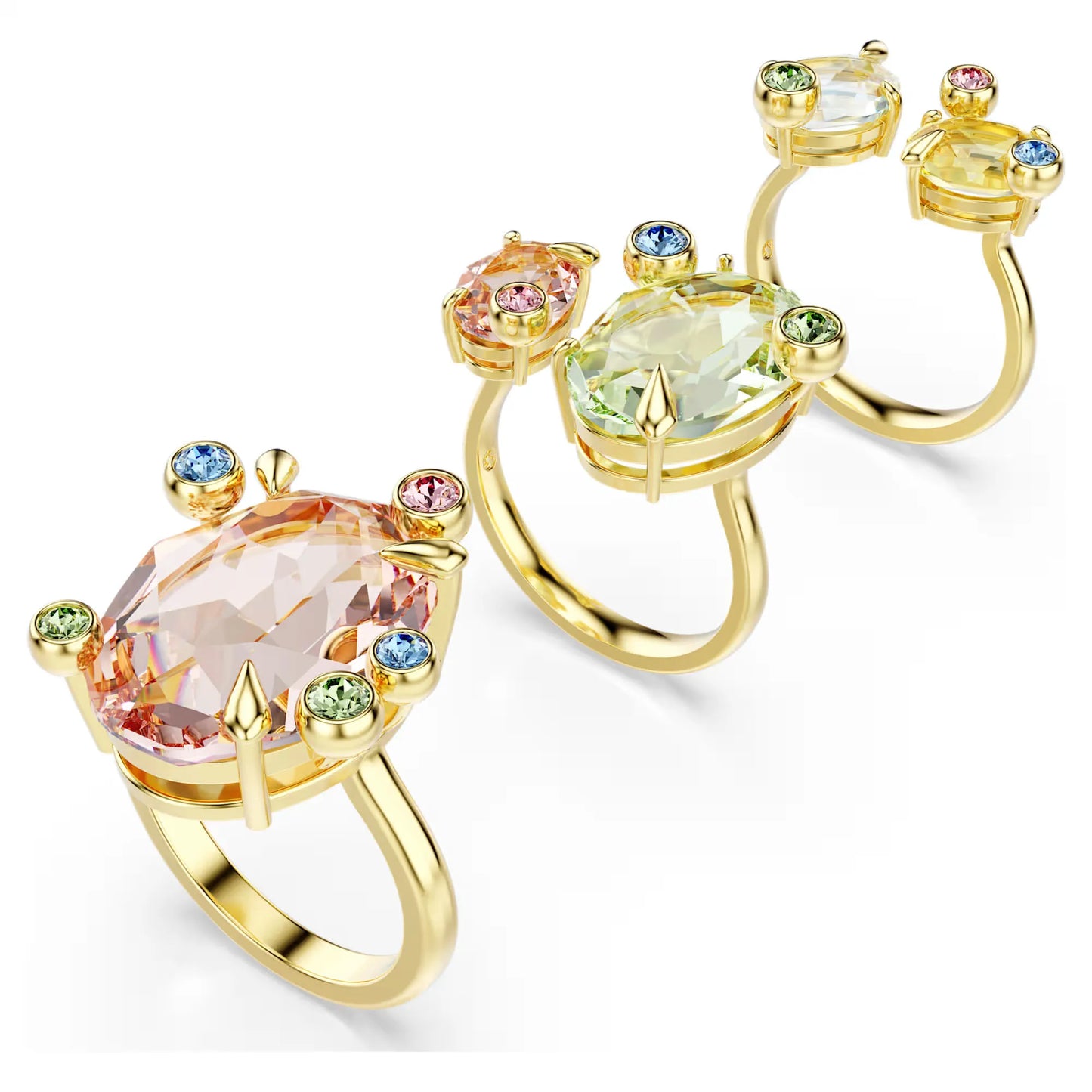 Spring Garden Inspired Multicolor Cubic Zirconia Dragonfly & Flower Jewelry Set,Ring Necklace Earring Bracelet,Light luxury