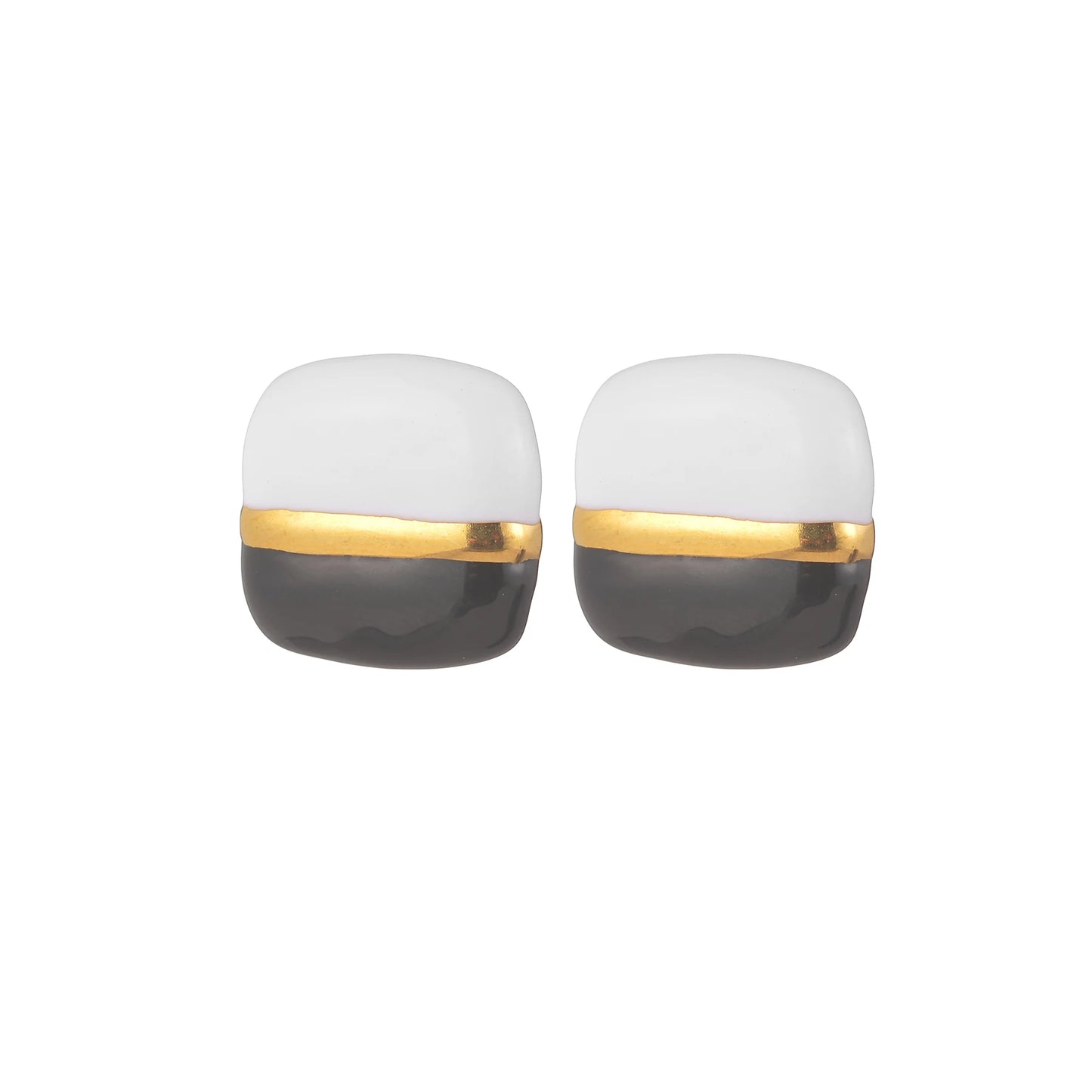 Freeteeme Trendy Color Blocking Square Earrings for Women Stainless Steel Statement Geometric Colorful Ear Stud Jewelry Gift
