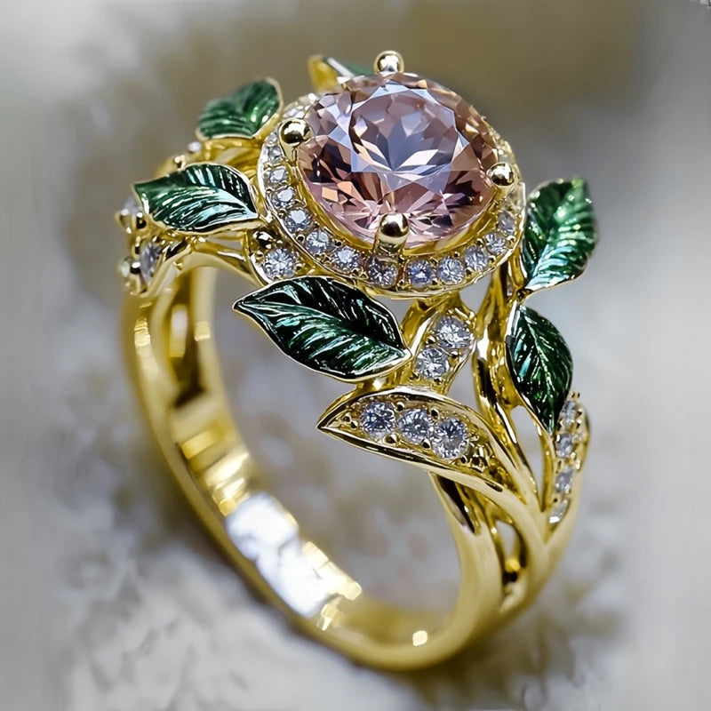 1pc Elegant Iris Style Ring Luxurious Cubic Zirconia Women's Ring Perfect for Weddings Engagements Valentine's Day Jewelry Gifts