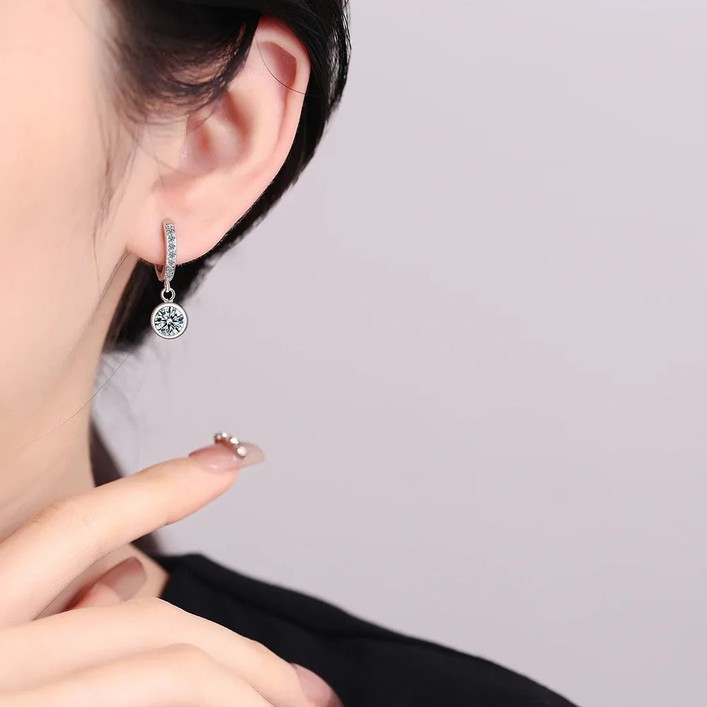 New 925 Sterling Silver Earrings Zircon For Women Exquisite Student Girlfriend Jewelry Accessories Wedding Mother's Day Gift