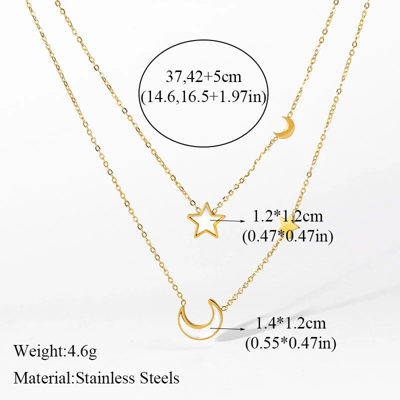 EILIECK 316L Stainless Steel Butterfly Pearl Long Pendant Necklace For Women Fashion Choker Clavicle Chain Waterpro Jewelry Gift