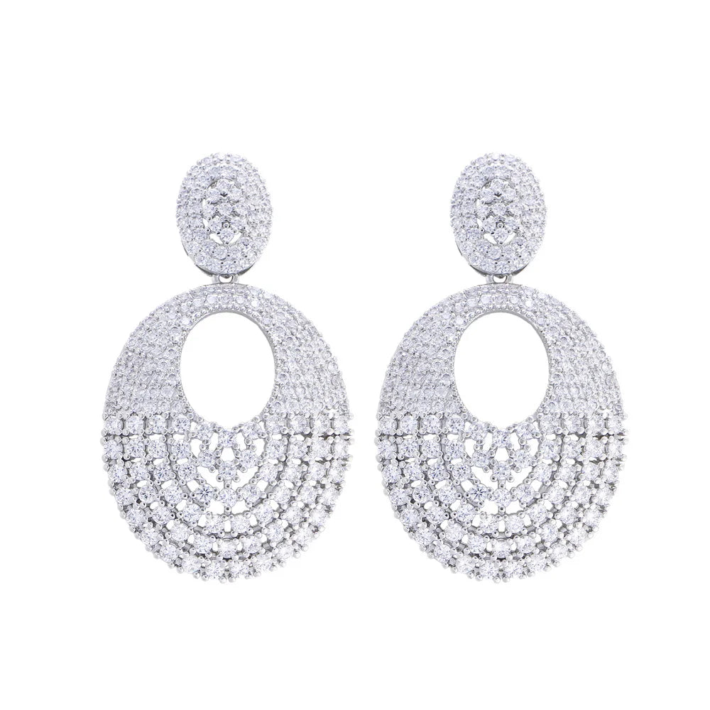 ThreeGraces Gorgeous Shiny White Zirconia Bridal Wedding Elegant Long Big Drop Earrings for Women Fashion Party Jewelry E1135