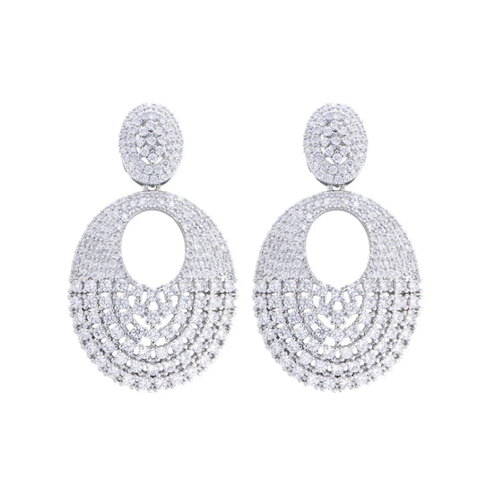ThreeGraces Gorgeous Shiny White Zirconia Bridal Wedding Elegant Long Big Drop Earrings for Women Fashion Party Jewelry E1135