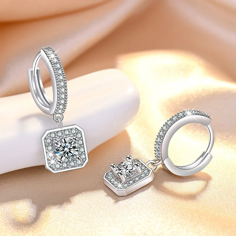925 Sterling Silver Earrings buckle Heart For Women Exquisite Student Girlfriend Jewelry Accessories Wedding Fashion Gift