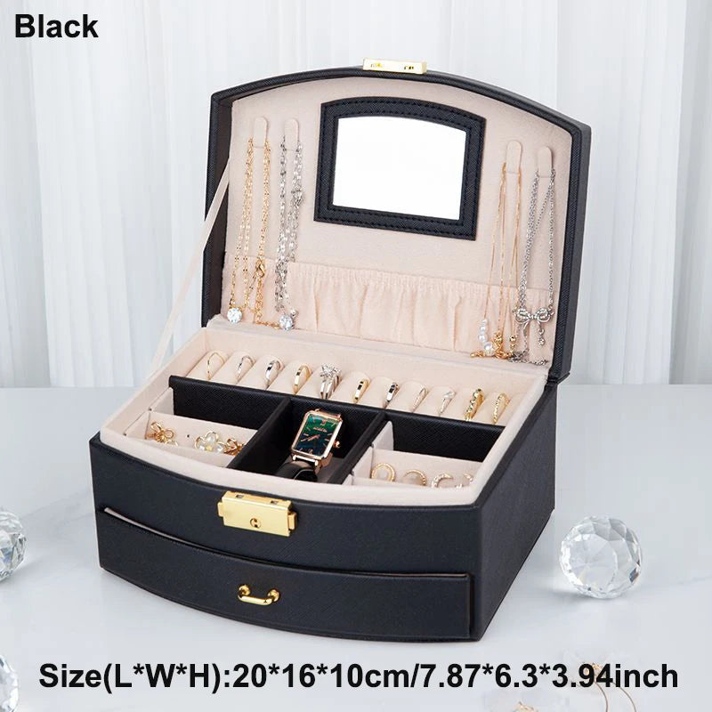 DELESYS New Large-Capacity High-End 6 Layer Jewelry Box For Storing Necklaces Watches Accessories Multi-Functional Jewelry Box