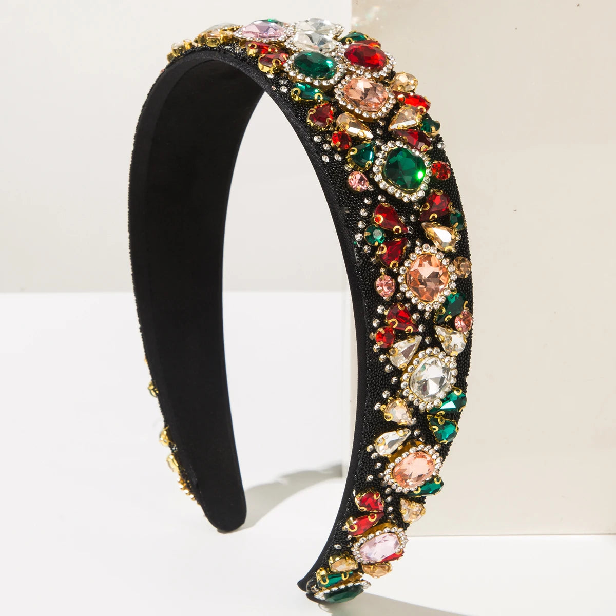 Retro New Headband Creative Baroque Full Diamond Shining Headband Light Luxury Style Wide Edge Hair Accessories
