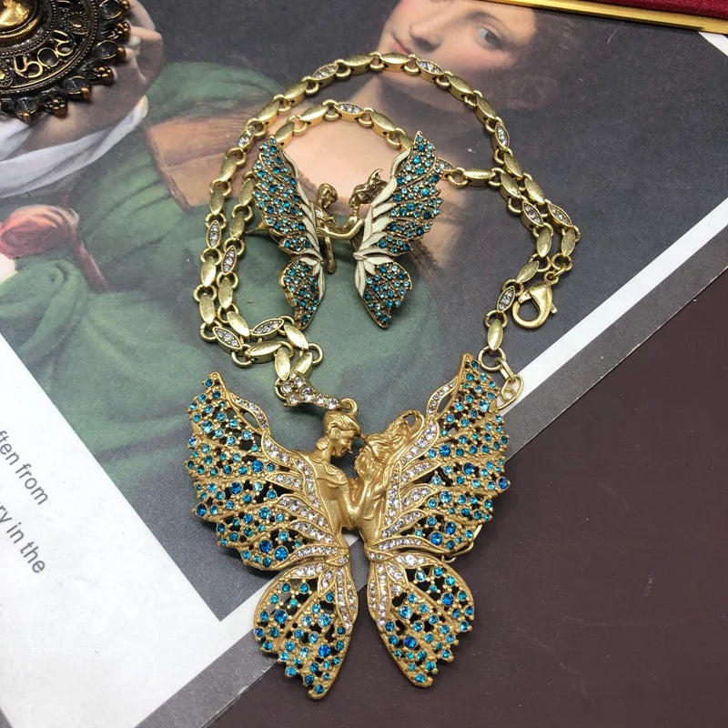 NISHIZAWA Buterfly Earrings for Women Diamonds Palace Style Vintage Jewelry Fashion Luxury Exquisite Elegant Pendientes Mujer