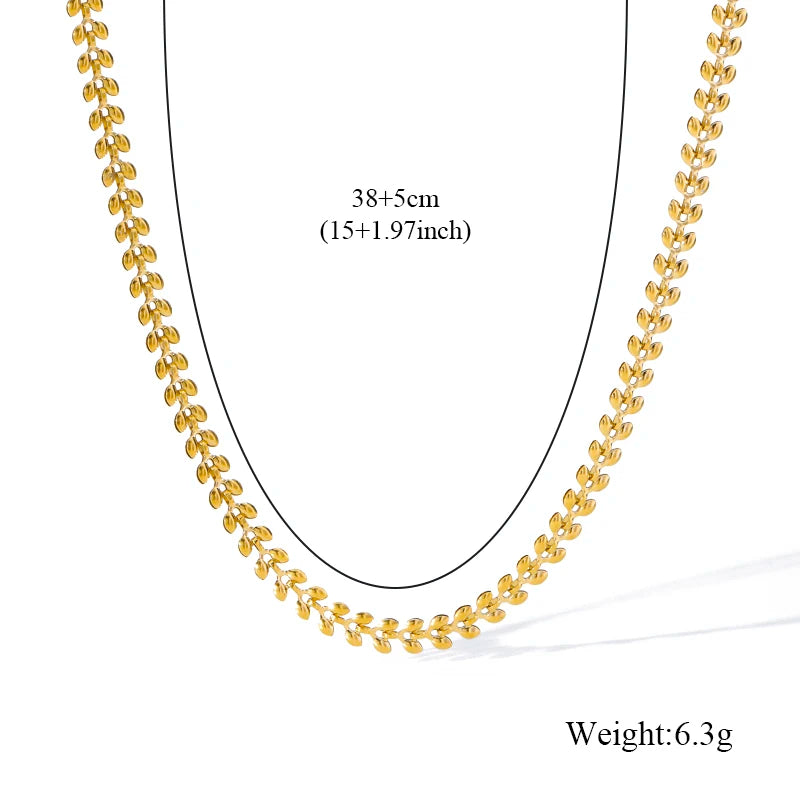 EILIECK 316L Stainless Steel 18K Gold Plated Metal Cuban Chain Statement Necklace Fashion Women Waterproof Neck Chain Jewelry