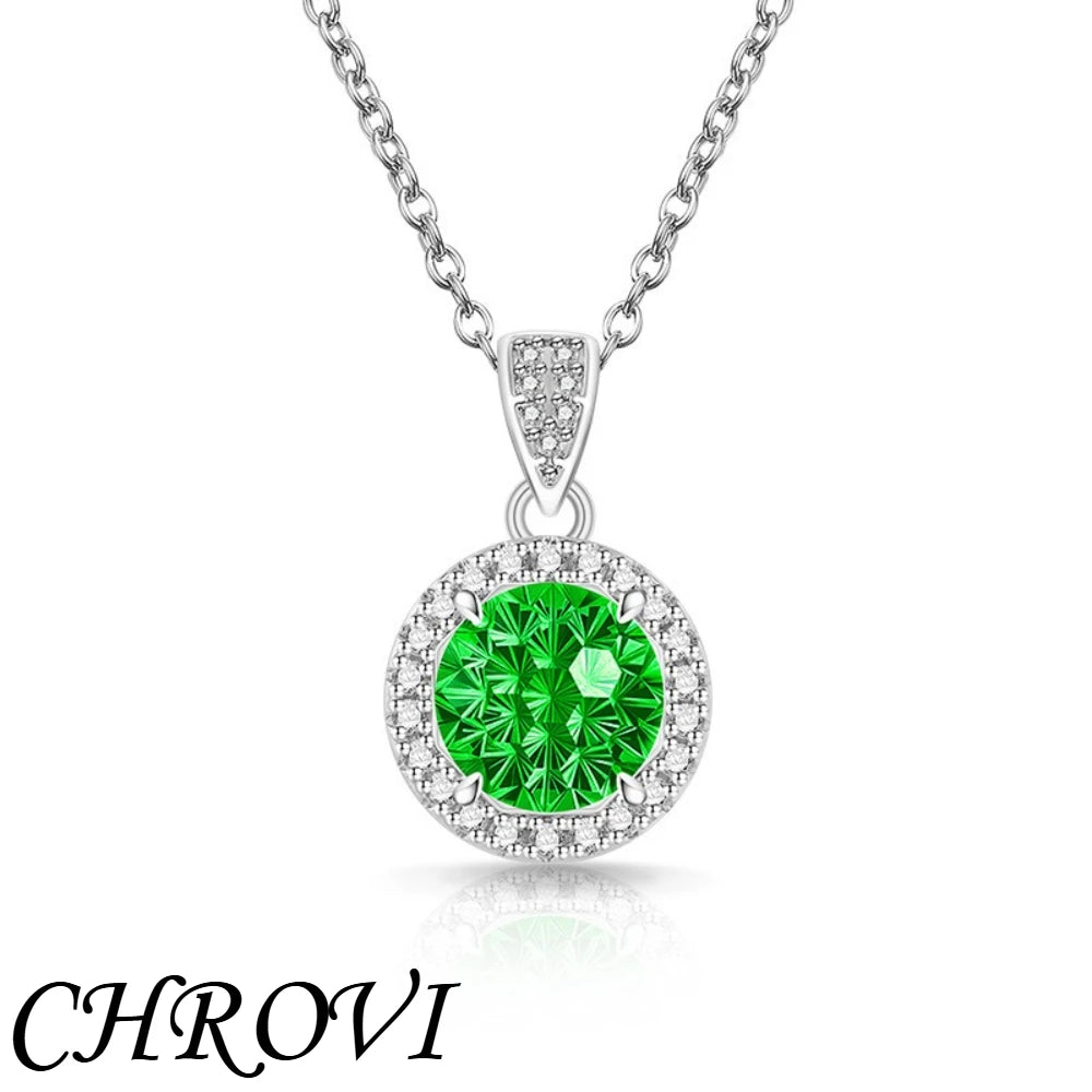 Luxurious 925 sterling silver gemstone princess square pendant necklace - fashionable and versatile