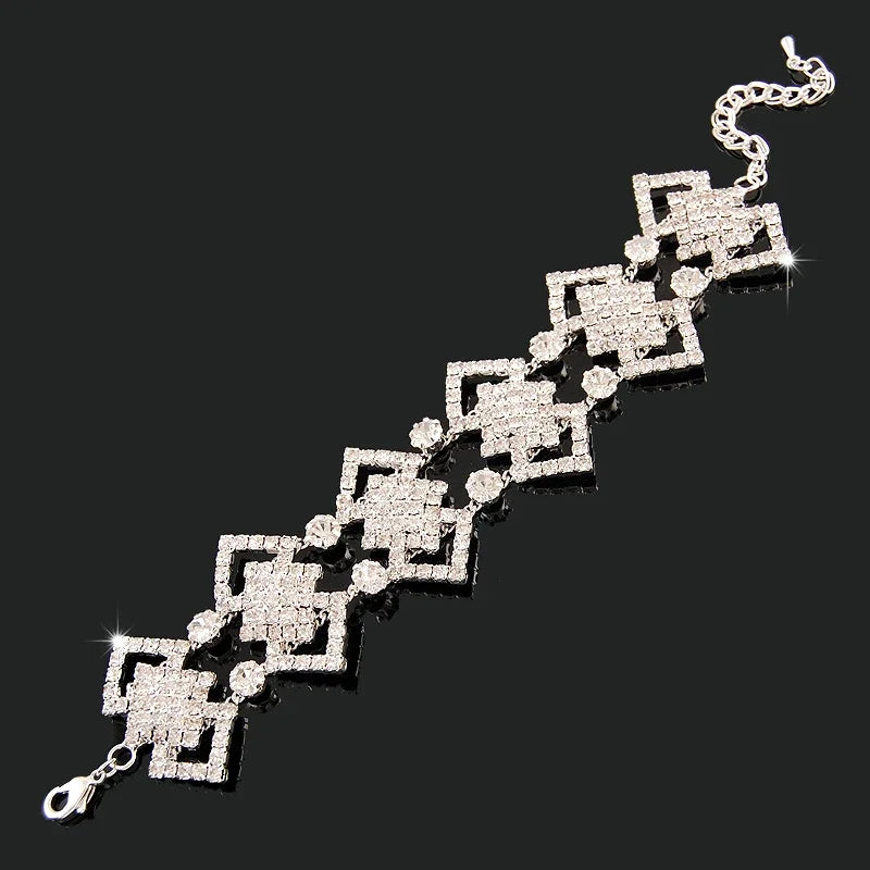 New Fashion Charm Bracelets 925 Silver AAAAA Zircon Crystal Women Bracelet Wedding Engagement Luxury Jewelry
