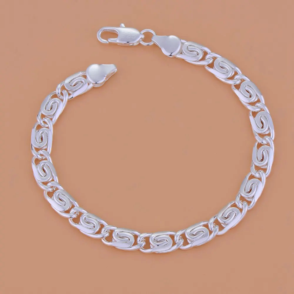 925 Sterling Silver Bracelet Heart High Quality Romance Chain For Woman Men Fashion Engagement Party Wedding Jewelry Gift