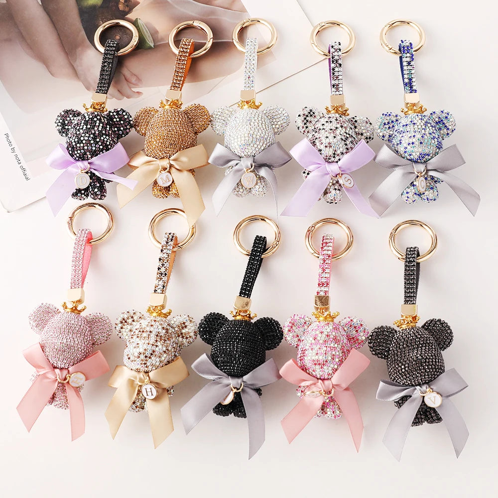 Bear Key Chain Full Crystal Inlay