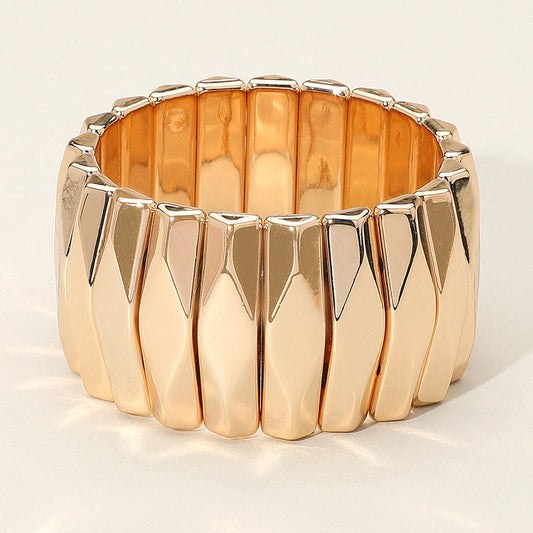 Metal Bar Beaded Stretch Bracelet
