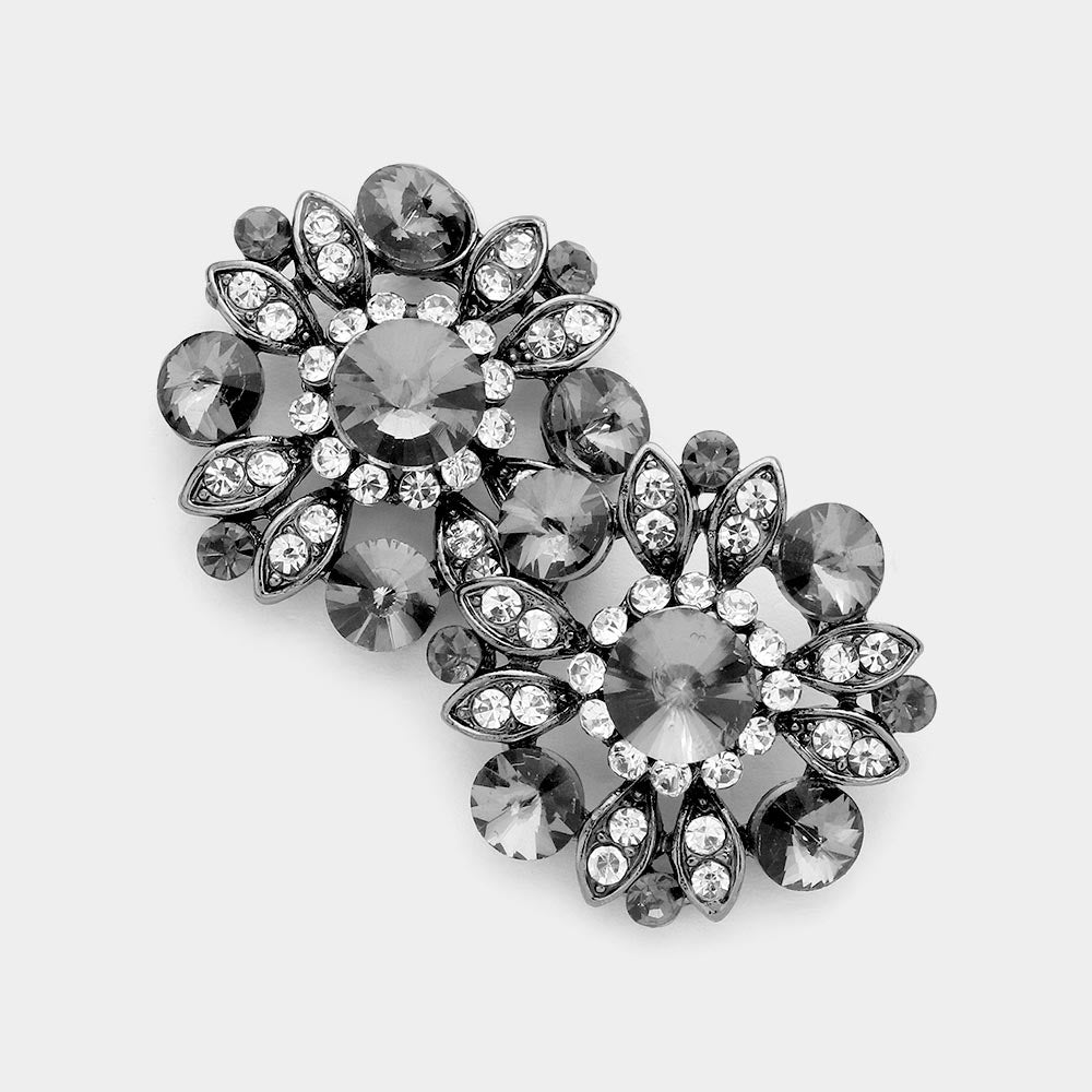 Floral Bubble Stone Embellished Stud Evening Earrings