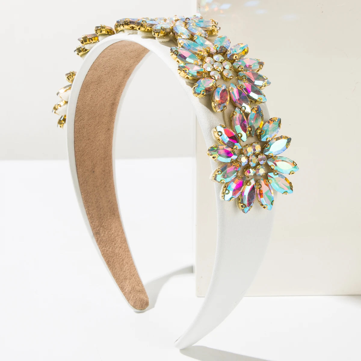European and American light luxury headband Baroque Gorgeous Full Diamond Flower Headband Temperament Shiny Banquet Headband