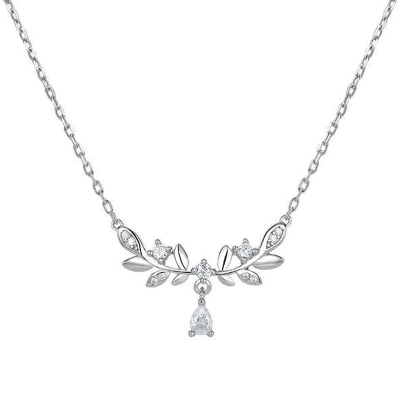 925 Sterling Silver Necklace Pendant AAA Zircon For Women Fashion Exquisite Student Girlfriend Jewelry Accessories Heart Gift