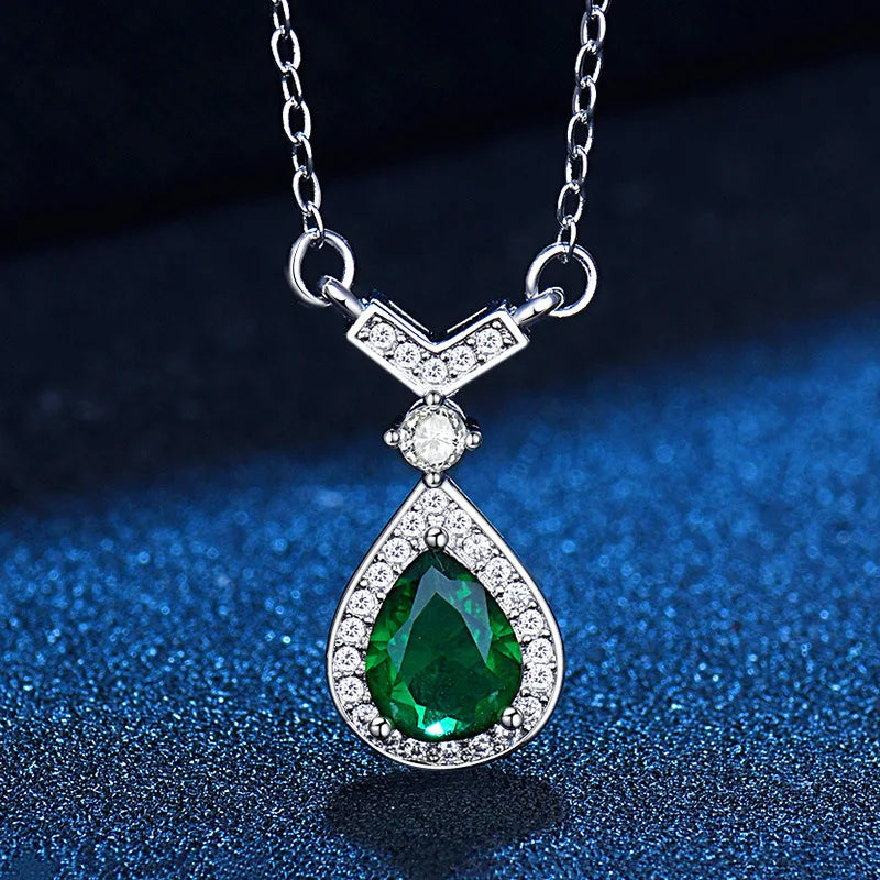 925 Sterling Silver Necklace Pendant sparkle Crystal For Women Fashion Jewelry Party Wedding Accessories Gifts