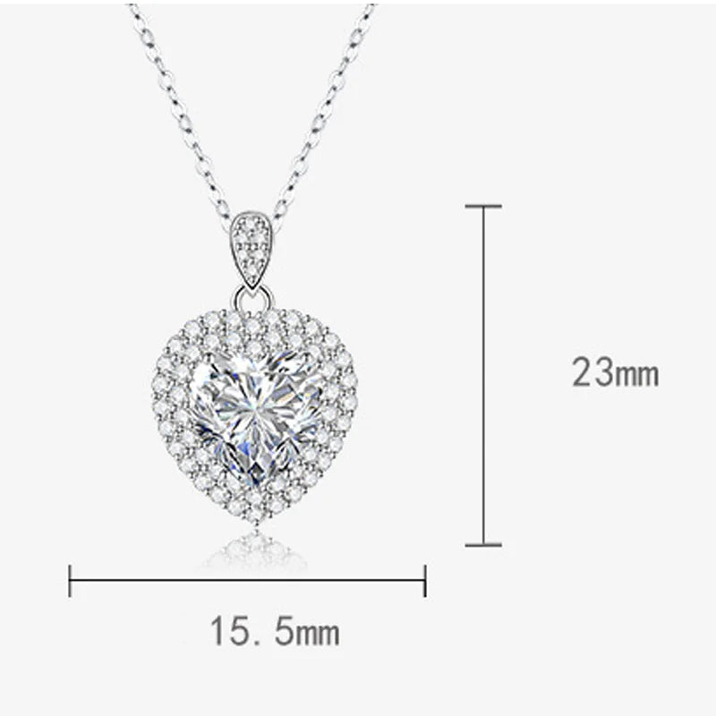 New 925 Sterling Silver Necklace Pendant High Quality For Women Wedding Engagement Moissanite Jewelry Plated white gold Earrring