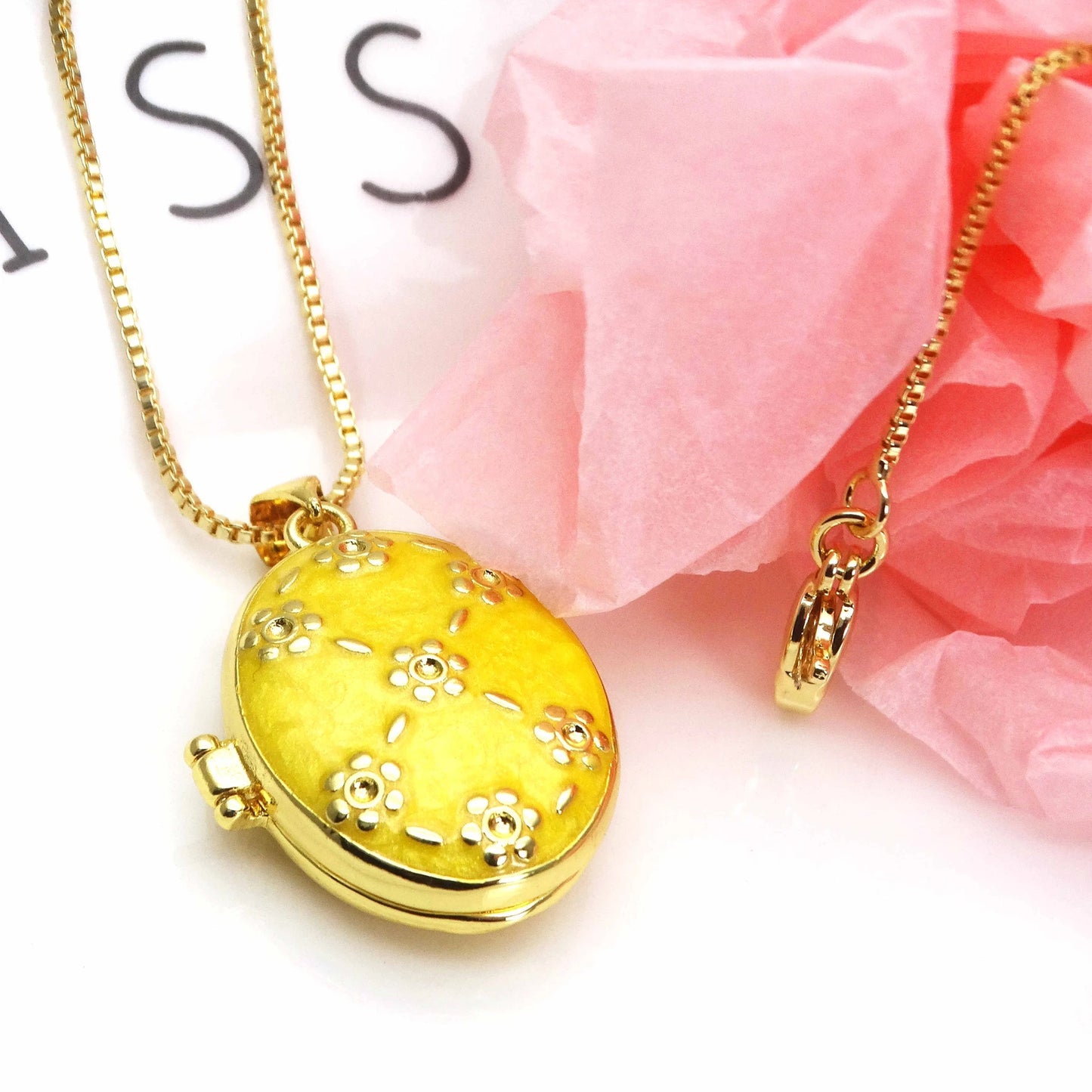 Micro Zircon oil drip photo box Pendant necklace case gaine pendant necklace copper chain jewelry necklace
