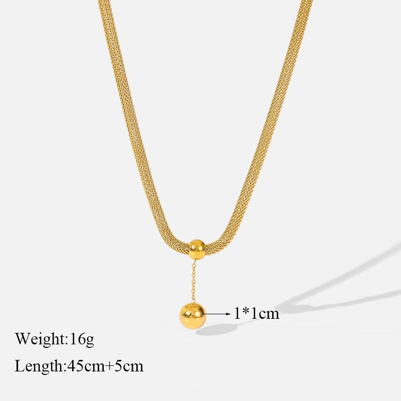 EILIECK 316L Stainless Steel Heart Love Pendant Necklace Statement Golden Glossy Thick Chunky Collar Dangle Neck Chain Jewelry