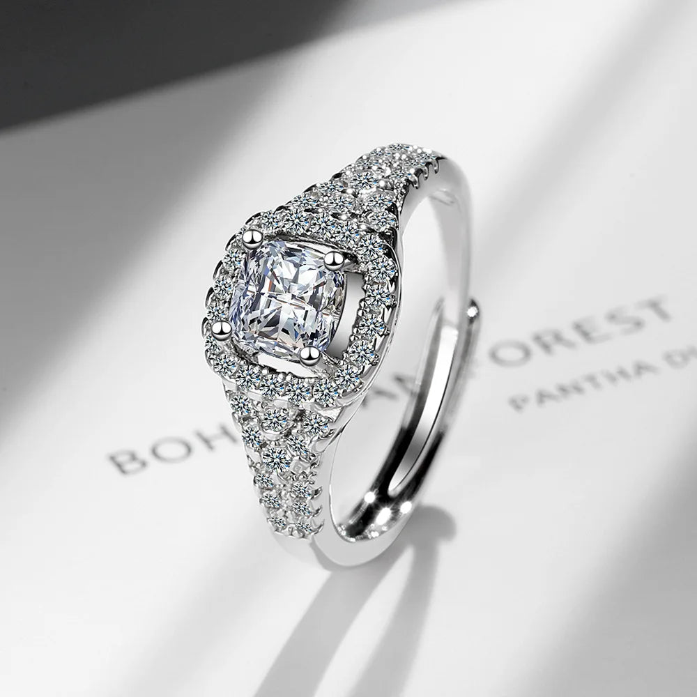 New 925 Sterling Silver 6A Zircon Ring Luxury Shines Simplicity Fashion Exquisite For women Wedding Engagement Jewelry