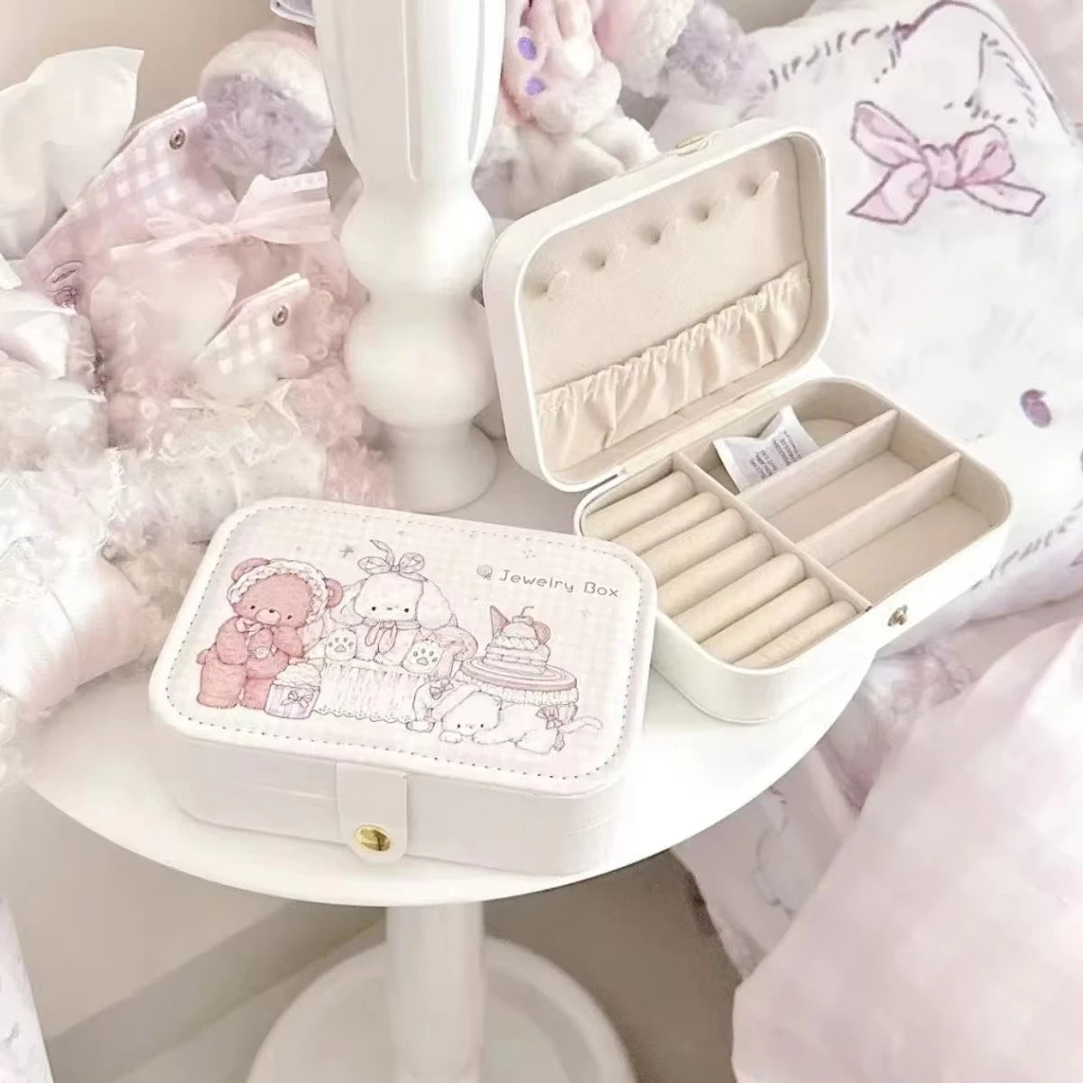 Cute Portable Jewelry Box Jewelry Organizer Display Travel Earrings Necklace Storage Case for Women Ring Fashion Organizer
