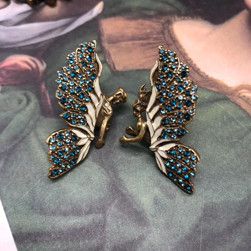 NISHIZAWA Buterfly Earrings for Women Diamonds Palace Style Vintage Jewelry Fashion Luxury Exquisite Elegant Pendientes Mujer