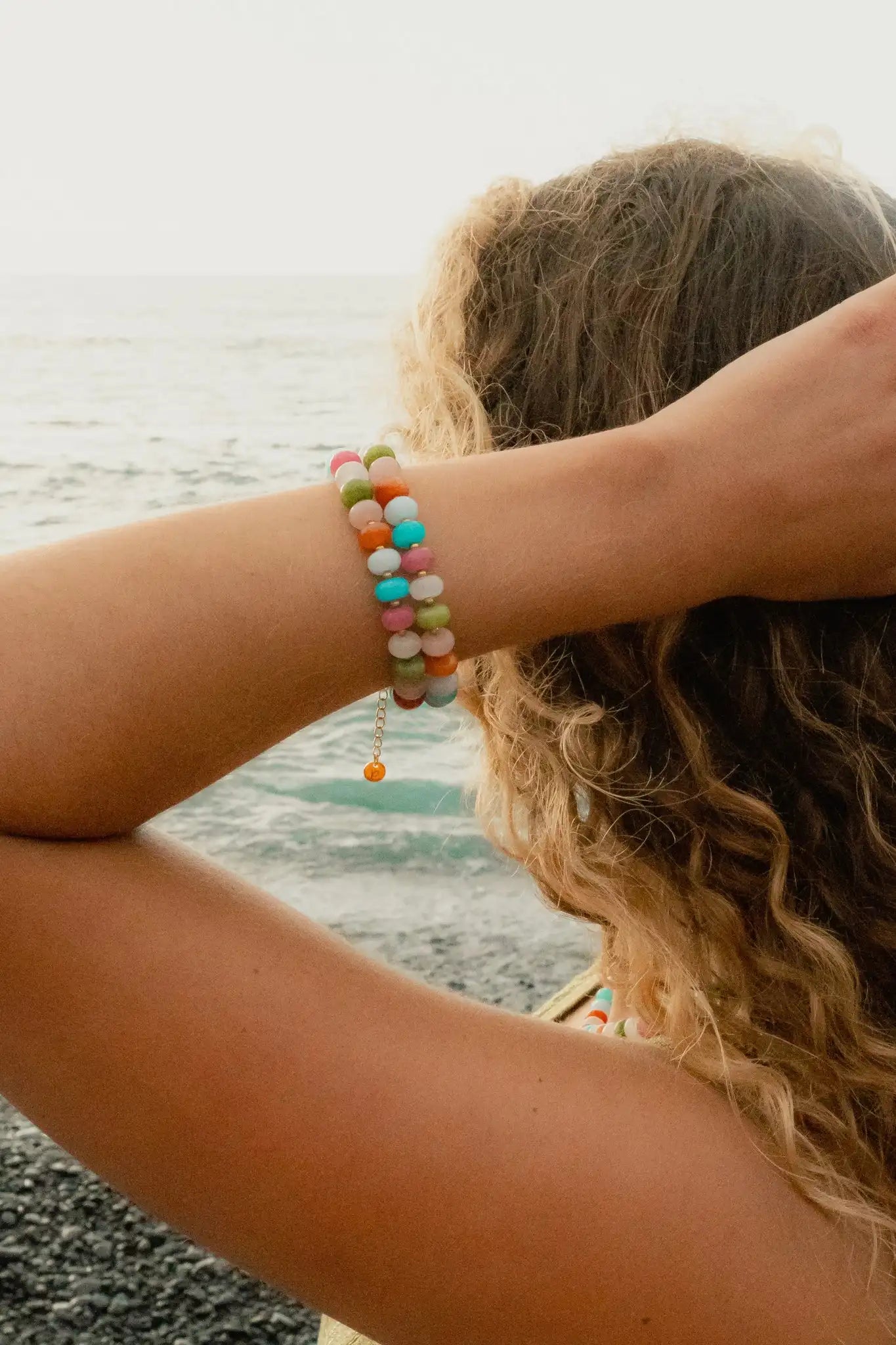 Go to Beach Natural White Small conch Bracelet Adjustable  for Women Summer coral Beads Chain Boho Chic Gift Jewelry