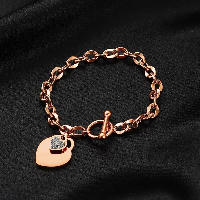 EILIECK 316L Stainless Steel Starfish Heart Pearl Charm Bracelet For Women Trendy Gold Color Wrist Chain Jewelry Holiday Gifts