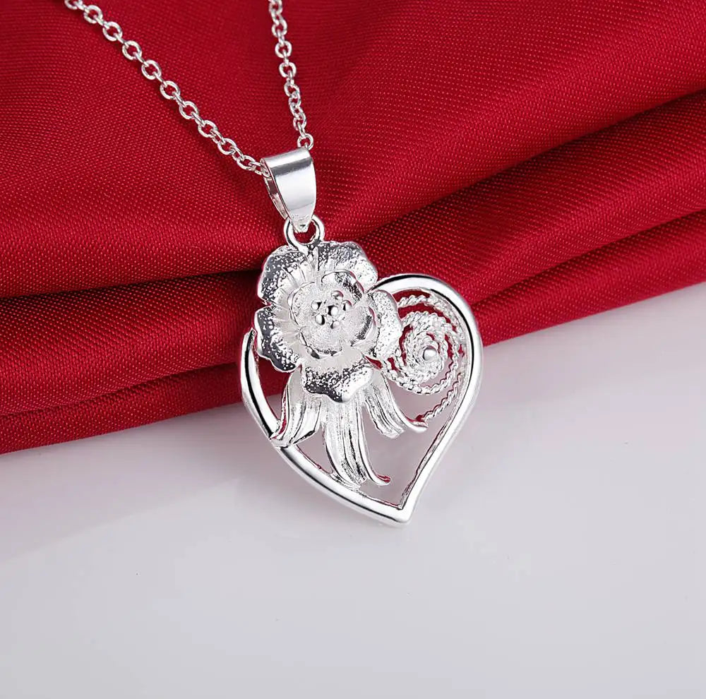 New High Quality 925 Sterling Silver Necklace Pendan Heart For Women Exquisite Student Girlfriend Jewelry Gift