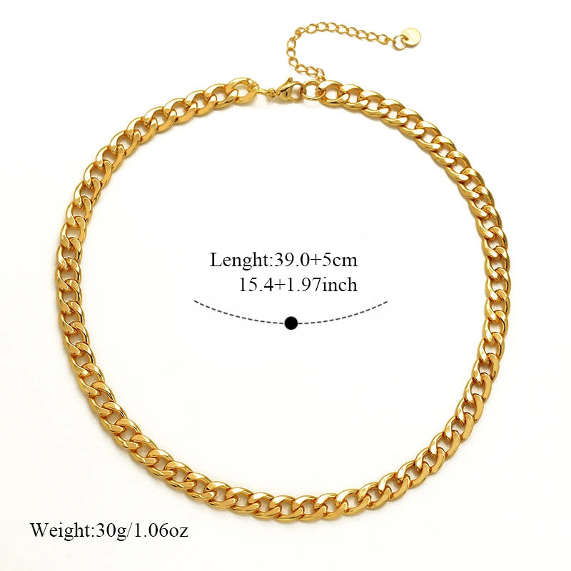 EILIECK 316L Stainless Steel Chains Necklace Choker For Women Trendy Gold Color Collar Neck Chain Waterproof Jewelry Lady Gift