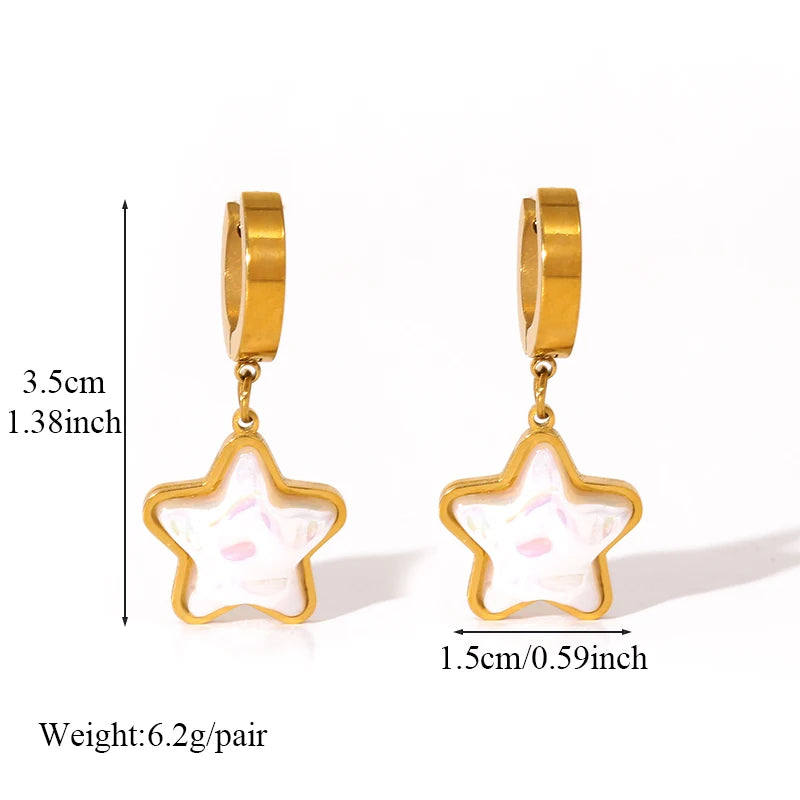 EILIECK 316L Stainless Steel Flower Butterfly Bear Drop Earrings For Women Fashion Ear Dangle Eardrop Jewelry Party Gift Bijoux