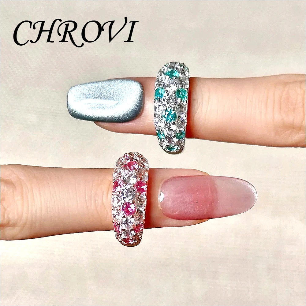 Retro 925 Sterling Silver Botanical Mint Color Ring, Colorful Frosted Pastry, Full Diamond Set Pink sapphire Ring, Women's Acces