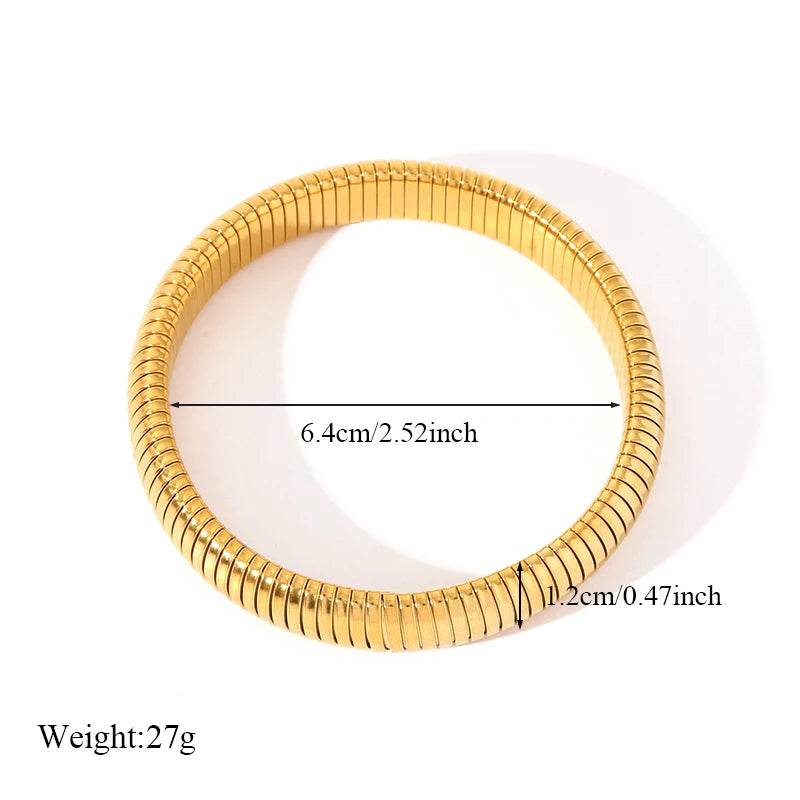 EILIECK 316L Stainless Steel Gold Color Twisted Bangles For Women New Trendy Adjustable Bracelet Waterproof Jewelry Gift Party