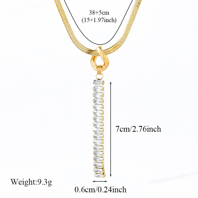 EILIECK 316L Stainless Steel Creative Sparkling Black Heart Pendant Necklace For Women Fashion Neck Chain Waterproof Jewelry