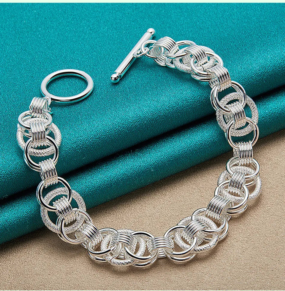 URMYLADY 925 Sterling Silver Charm Chain Screw Bracelet For Women Man Engagement Party Fashion Jewelry Gifts