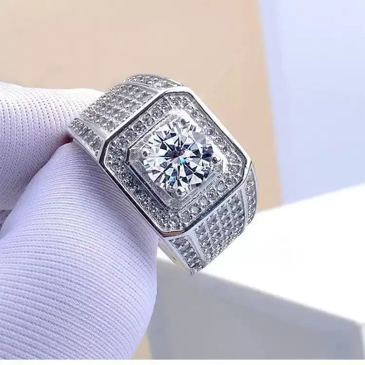 Original 2CT 925 Sterling Silver RingShining Adjustable Simplicity Fashion Exquisite For women Jewelry Wedding Plated 18K Gold