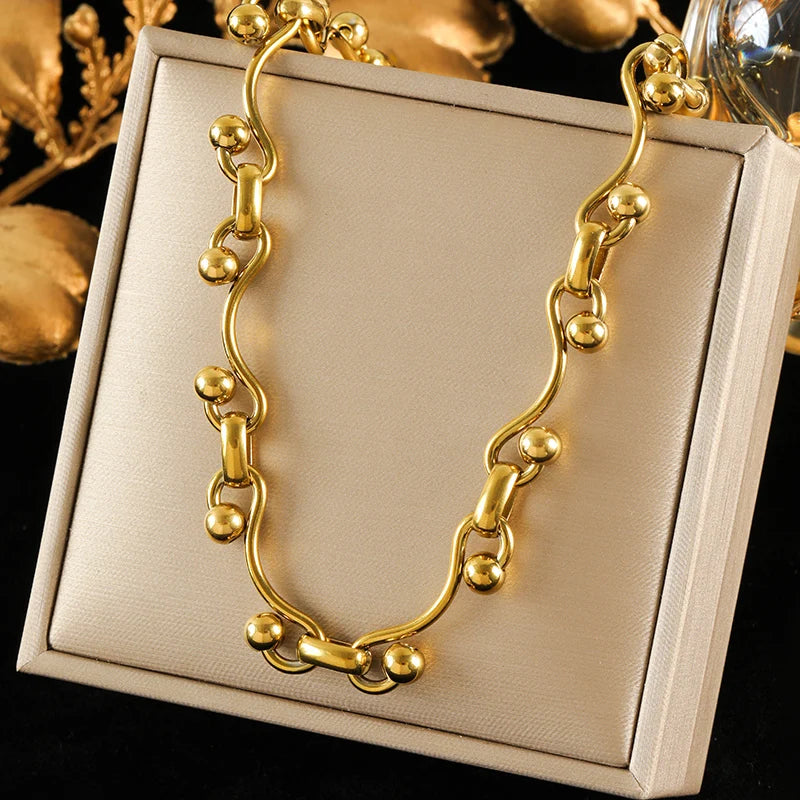 EILIECK 316L Stainless Steel Chain Necklace New Metal Texture Silver Color Fashion Necklace Waterproof Jewelry Bijoux Femme Gift