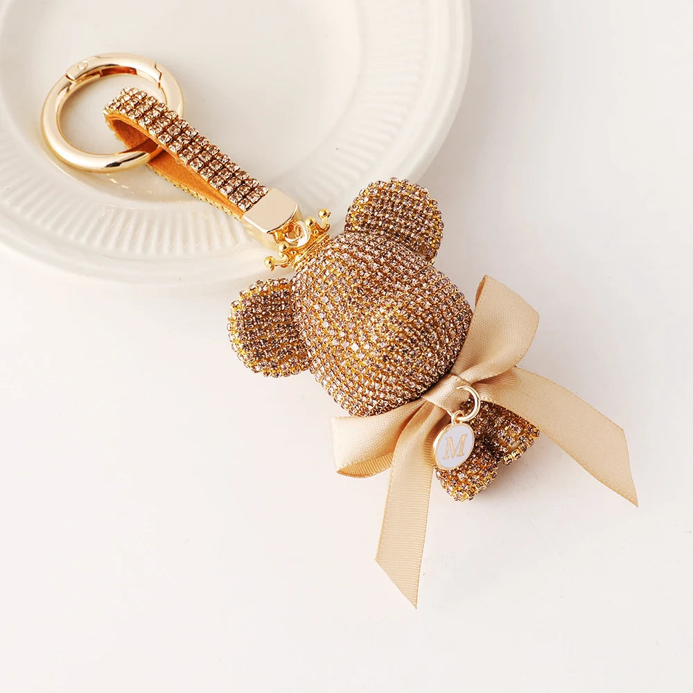 Bear Key Chain Full Crystal Inlay
