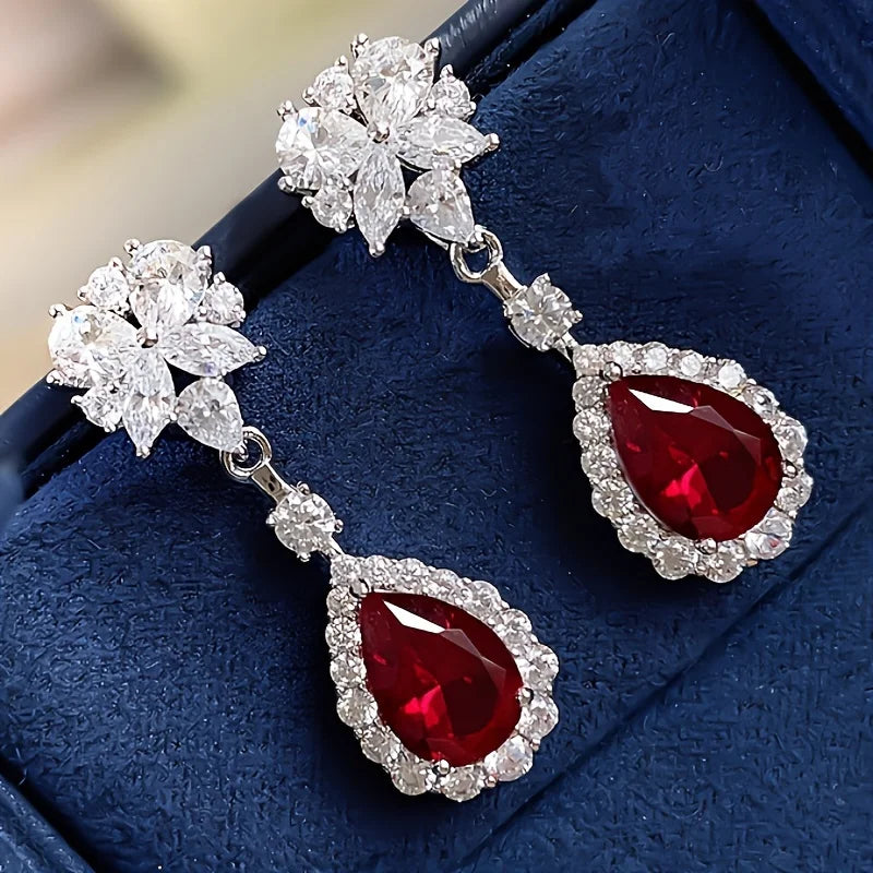 1 Pair Vintage Elegant Earrings July Birthstone Ideal for Daily Wear Banquets Perfect Valentine's Day Gift Novelty Earrings
