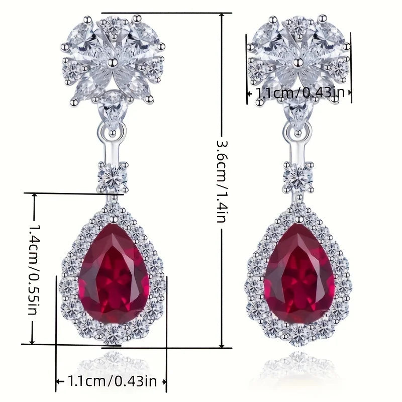 1 Pair Vintage Elegant Earrings July Birthstone Ideal for Daily Wear Banquets Perfect Valentine's Day Gift Novelty Earrings