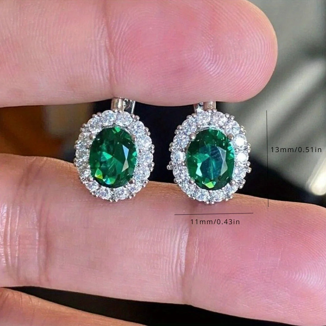 Vintage Luxury Style Hoop Earrings Embellished With Green/Red Copper Jewelry Party Wedding Ear Accessories For Women