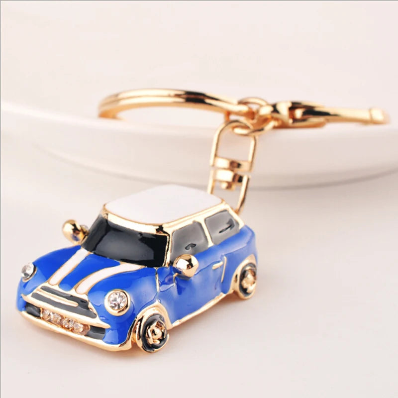 New Fashion Car Motorcycle Rhinestone Crystal Keychain Metal Alloy Key Chains Holder Handbag Car Keyrings Keychains For Women Me