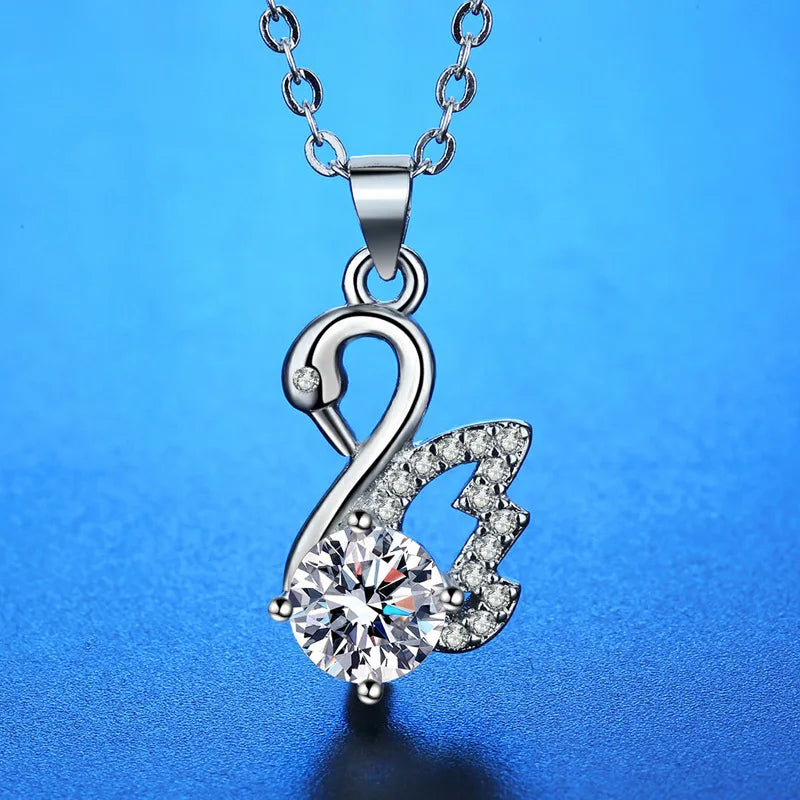 925 Sterling Silver Necklace Pendant AAA Zircon For Women Fashion Exquisite Student Girlfriend Jewelry Accessories Heart Gift