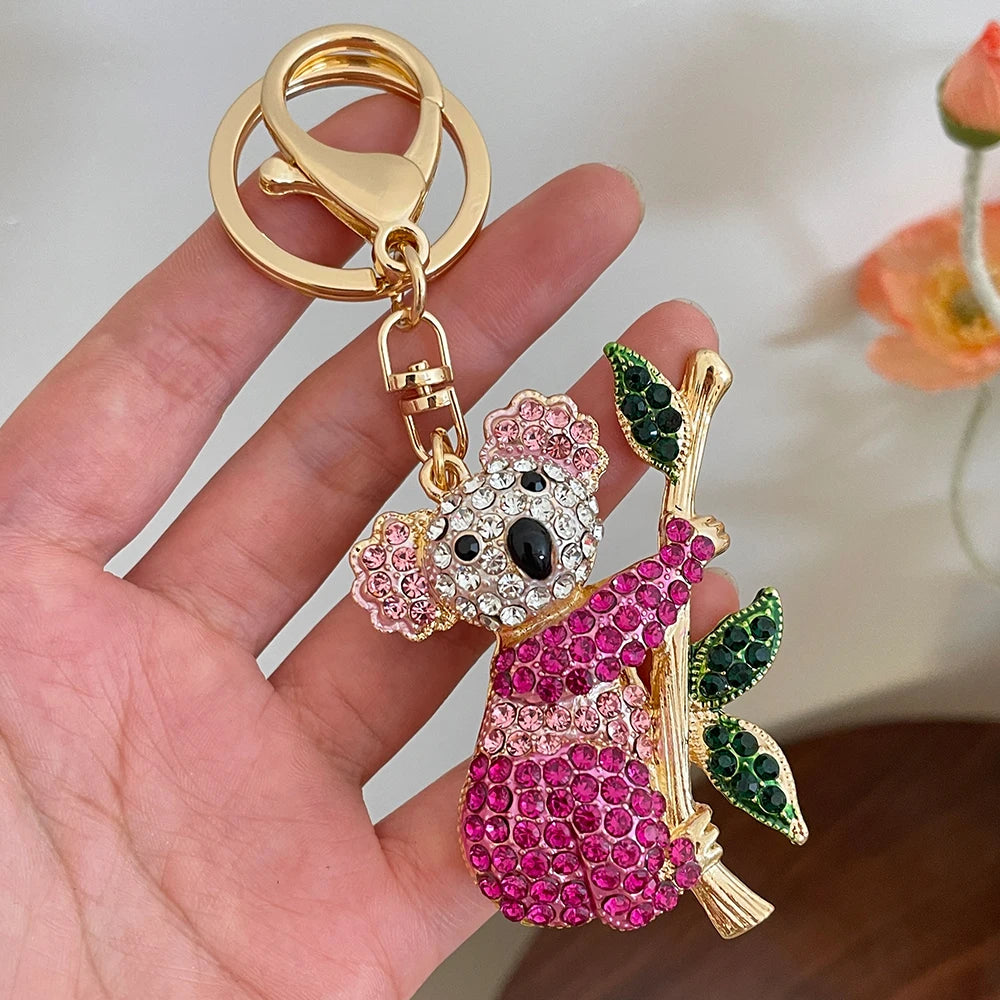 2025 NEW Koala Bear KeyChain Crystal Rhinestone Key Ring Pendant Women's Handbag Ornament Souvenir