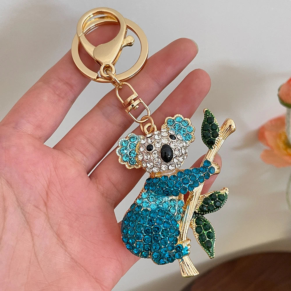 2025 NEW Koala Bear KeyChain Crystal Rhinestone Key Ring Pendant Women's Handbag Ornament Souvenir