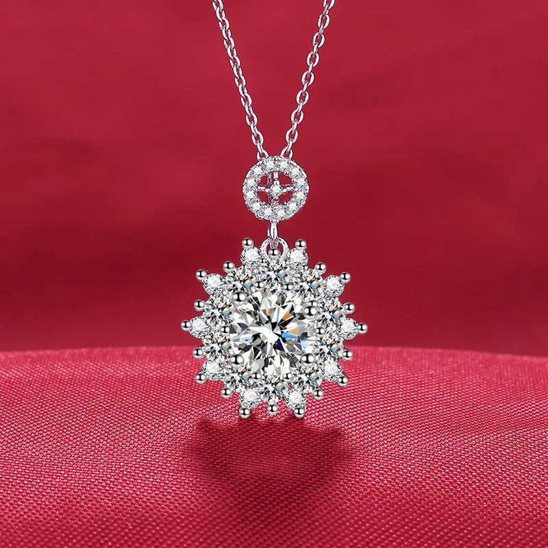 925 Sterling Silver Necklace Pendant AAA Zircon For Women Fashion Exquisite Student Girlfriend Jewelry Accessories Heart Gift